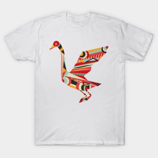 Beautiful Flying Swan Silhouette Tribal Tattoo Art T-Shirt
